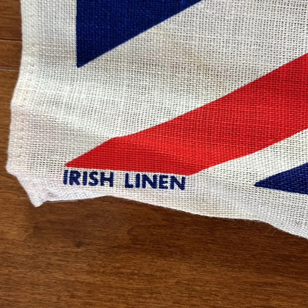 Two Large Vintage Linen Union Jack Tea Towels